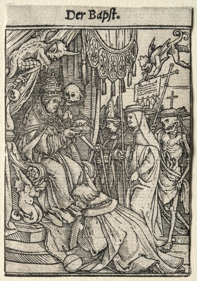 Haláltánc: A pápa. alkotó: Hans Holbein