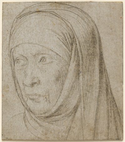 Egy öregasszony feje, c. 1500. alkotó: Hans Holbein