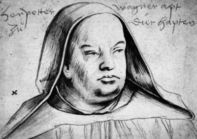 Wagner Péter, thierhaupteni apát portréja alkotó: Hans Holbein d.Æ.