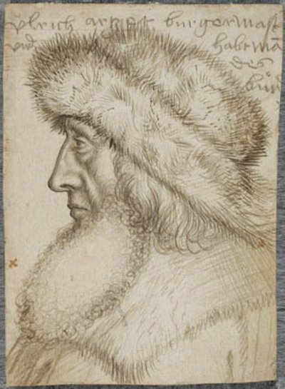 Ulrich Artzt augsburgi polgármester és a Sváb Liga kapitánya portréja alkotó: Hans Holbein d.Æ.