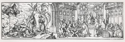 Katolikusellenes karikatúra, amely a pápa korrupcióját elítéli alkotó: Hans Holbein der Jüngere