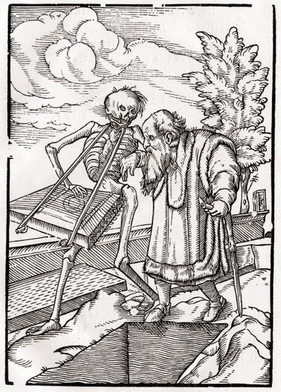 A halál jön az öregre, vagy a remetére, a „Der Todten Tanz”-ból, Bázel, 1843 alkotó: Hans Holbein der Jüngere