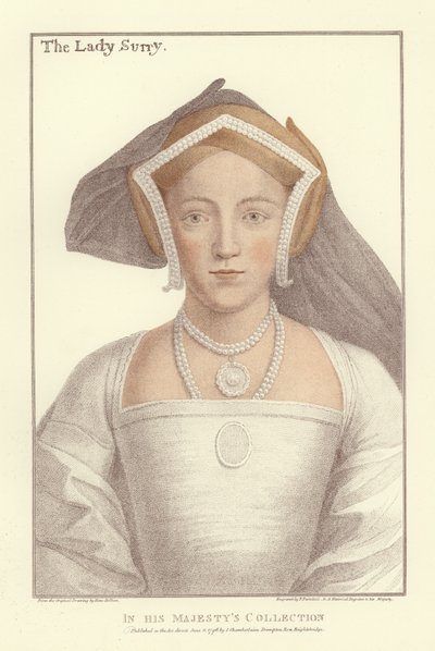Frances Howard, Surrey grófnője (akvatinta) alkotó: Hans Holbein der Jüngere