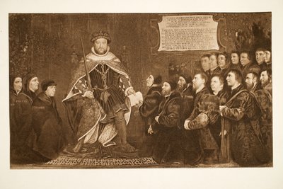 VIII. Henrik oklevelet ad a borbély-sebészeknek, 1543 körül, pub. 1902 (kollotípia) alkotó: Hans Holbein der Jüngere