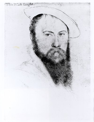 Sir Thomas Wyatt fiatalabb (kb. 1521-54) portréja (ceruza és szén papíron) alkotó: Hans Holbein der Jüngere