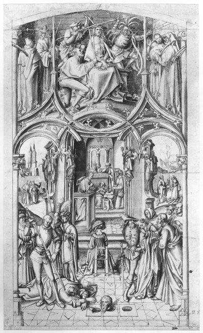 előkészítő rajz a "Basilica San Paolo fuori le mura" című képhez. alkotó: Hans Holbein the Elder