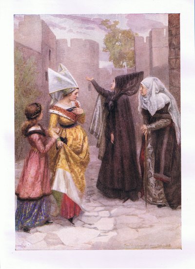 Sajnálom titeket az ősi kövek, azok a gyengéd csajok, akiket az irigység véd a falatok között (III. Richárd király), a George Harrap & Co Ltd. által kiadott Shakespeare teljes műveiből, 1920-as évek alkotó: Hans Holbein der Jüngere