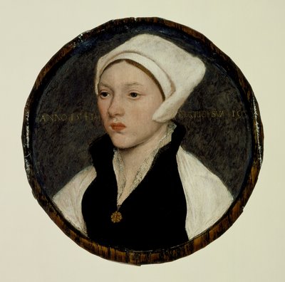 Fehér főkötős fiatal nő portréja alkotó: Hans Holbein the Younger