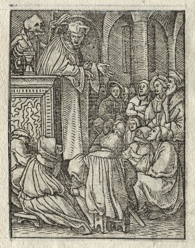 A haláltánc: A prédikátor; A pap alkotó: Hans Holbein the Younger