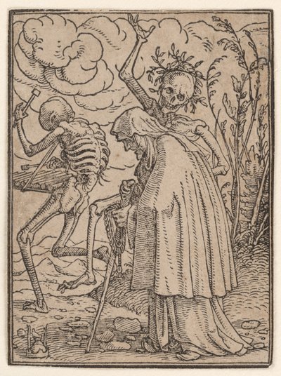 Az öregasszony, a „Haláltánc” című sorozatból alkotó: Hans Holbein the Younger