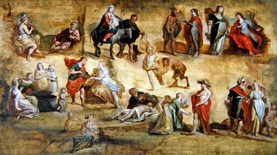 Mitológiai és vallási jelenetek: (olaj, tábla) alkotó: Hans III Jordaens
