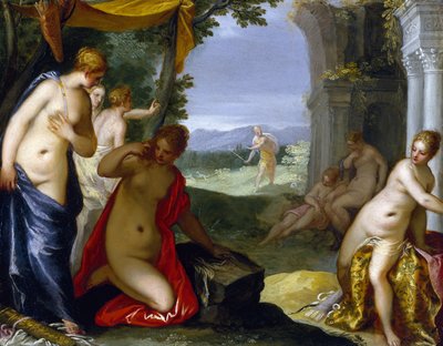 Diana és Actaeon, 1596-1606 körül (olaj, réz) alkotó: Hans I or Johann Rottenhammer