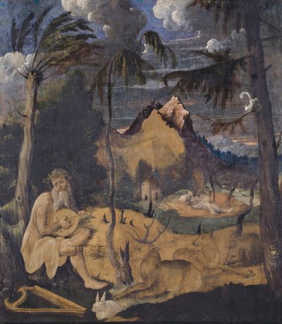 Orpheus az állatok között, 1519 (tempera, vászon) alkotó: Hans Leu