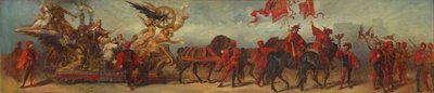 Az 1879-es felvonulás vázlata – A vasutasok alkotó: Hans Makart