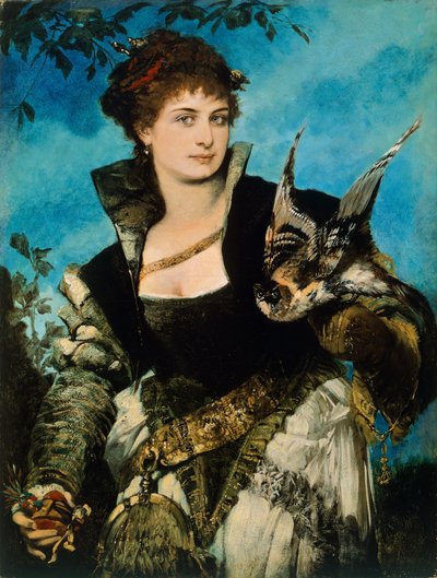 Hans Makart solymász (1840-1884), olaj, vászon alkotó: Hans Makart