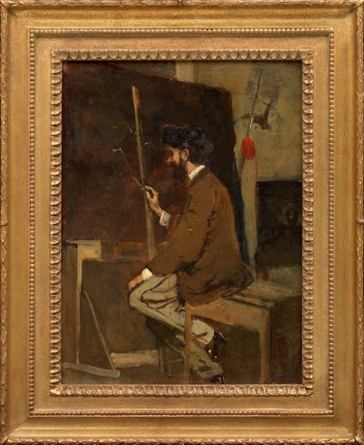 Hans Makart önarcképe festőállvány előtt alkotó: Hans Makart