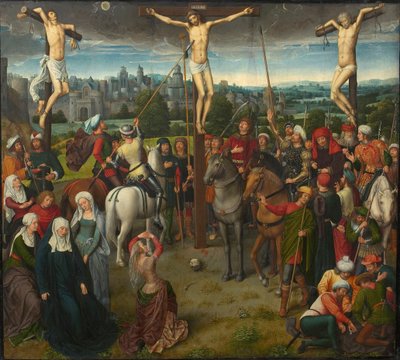 Kálvária-triptichon, központi tábla, 1480-as évek. alkotó: Hans Memling