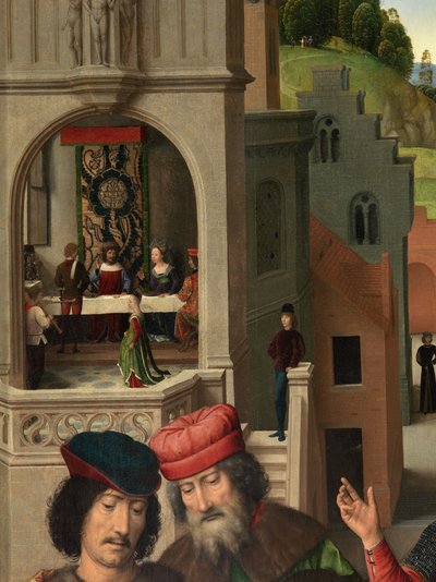 Részlet Keresztelő Szent János és Szent János evangélista triptichonjának bal oldali paneljéről alkotó: Hans Memling