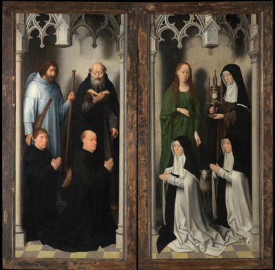 Keresztelő Szent János és Szent János evangélista triptichonjának külseje alkotó: Hans Memling