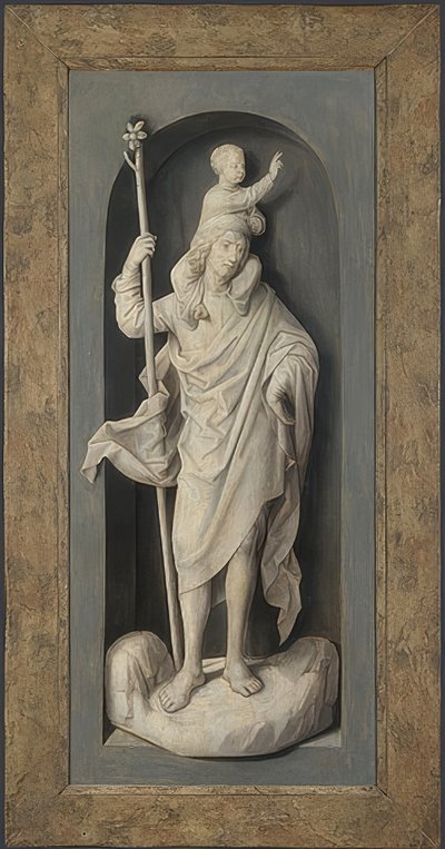 Szent Kristóf. 1478 körül alkotó: Hans Memling