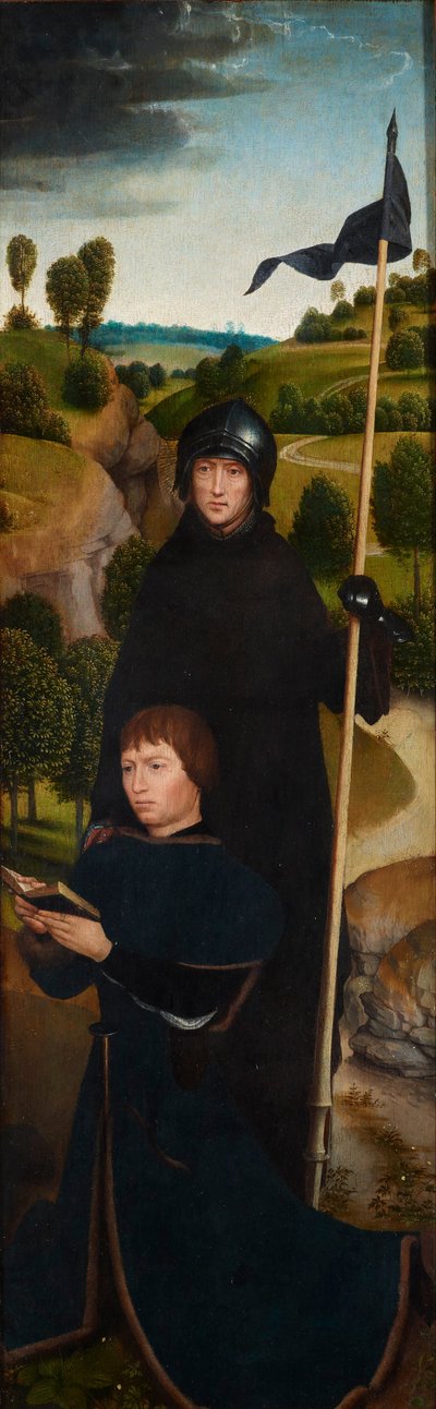Fiatalember imádkozik Malévai Szent Vilmossal alkotó: Hans Memling