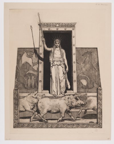 Dán: Circe Odüsszeusz embereit disznókká változtatja. alkotó: Hans Nikolaj Hansen