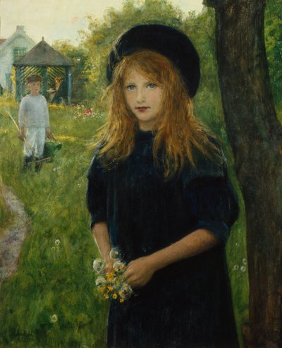lány portré (festmény) alkotó: Hans Olaf Heyerdahl