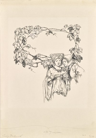 Naptár oldal a "The Merry Wives of Windsor" számára alkotó: Hans Printz
