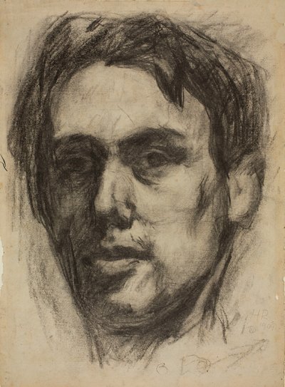 Önarckép recto, Sketch verso, 1909. alkotó: Hans Richter