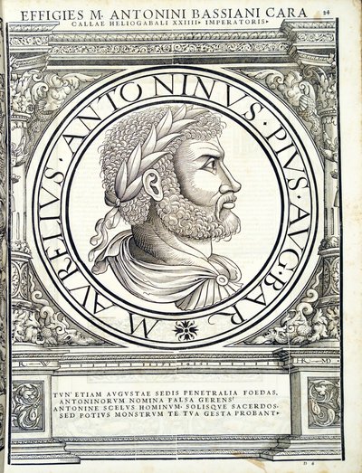 Heliogabalus, illusztráció a keleti és nyugati ókori római császárok leghitelesebb képeiből, Rudolph Wyssenbach fametszete, Andreas Gesner nyomda, Zürich, alkotó: Hans Rudolf Manuel Deutsch