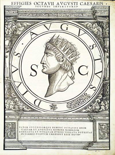 Octavianus Caesar, illusztráció: „A teljes kelet és nyugat római császárai” alkotó: Hans Rudolf Manuel Deutsch