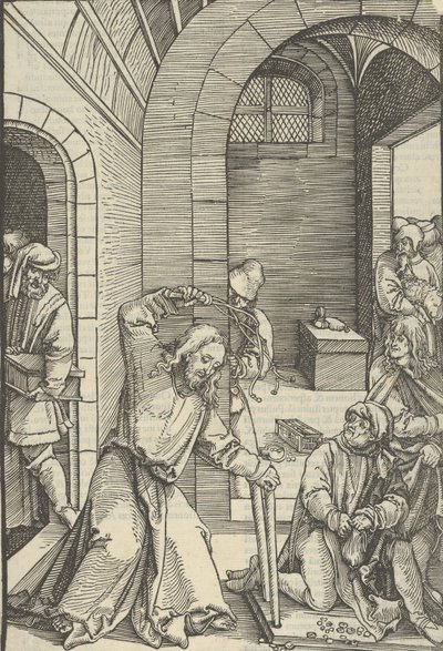 Krisztus megtisztítja a templomot, Urunk Jézus Krisztus szenvedésének tükréből, 1507 alkotó: Hans Schäufelein the Elder
