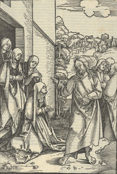 Krisztus búcsút vesz anyjától, Urunk Jézus Krisztus szenvedésének tükréből, 1507., 1507 alkotó: Hans Schäufelein the Elder