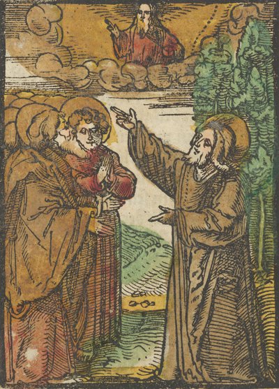 Krisztus az Atyához való visszatéréséről beszél, a Das Plenariumból, 1517. alkotó: Hans Schäufelein the Elder