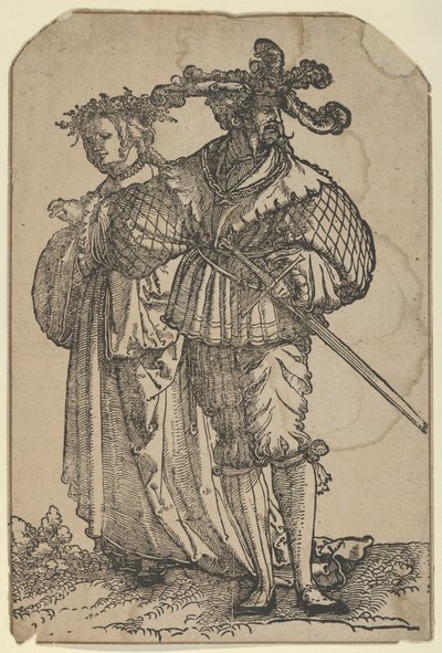 Táncoló pár I, a The Wedding Dancers restrike-ból. alkotó: Hans Schäufelein the Elder