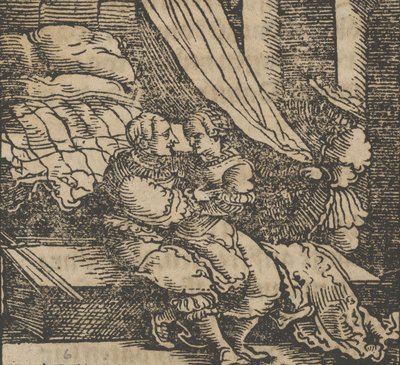 Ghismonda, Guiscardo és Salerno hercege a Dekameronból, 1534 előtt. alkotó: Hans Schäufelein the Elder