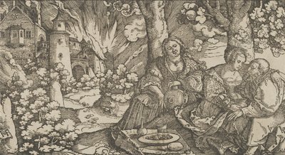 Lót és lányai, kb. 1530. alkotó: Hans Schäufelein the Elder