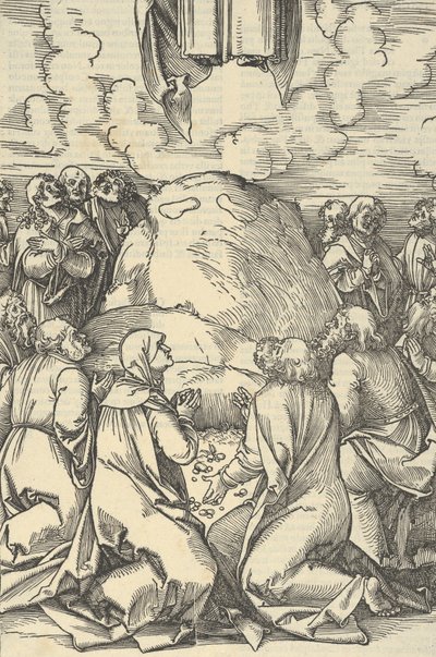Krisztus mennybemenetele, Urunk Jézus Krisztus szenvedésének tükréből, 1507. alkotó: Hans Schäufelein the Elder