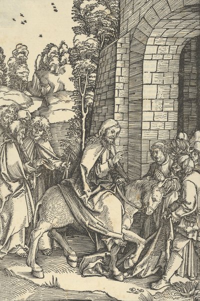 Belépés Jeruzsálembe, Urunk Jézus Krisztus szenvedésének tükréből, 1507 alkotó: Hans Schäufelein the Elder