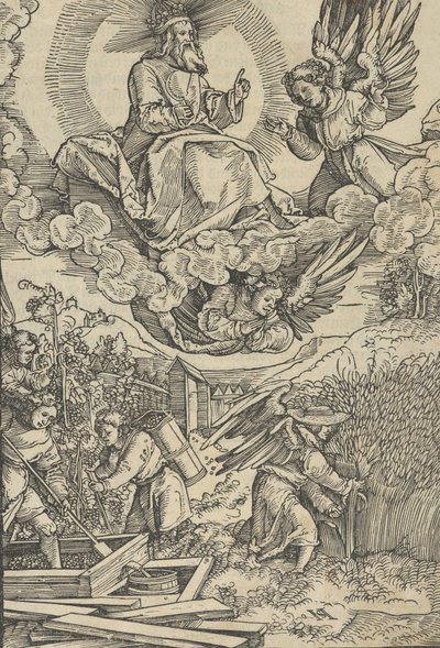 A szüret és a vér borprése. alkotó: Hans Schäufelein the Elder