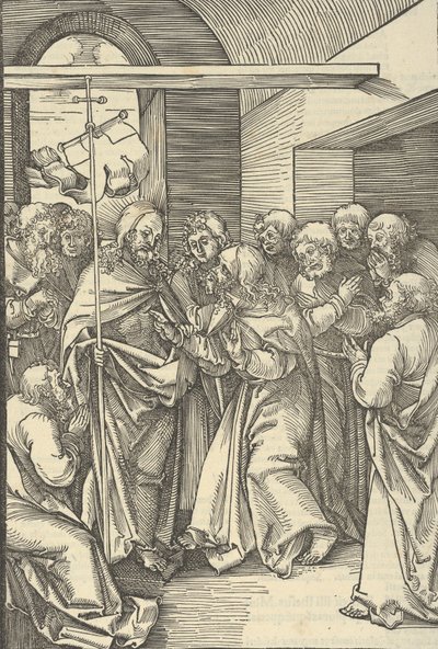 Tamás hitetlensége, a mi Urunk Jézus Krisztus szenvedésének tükréből, 1507. alkotó: Hans Schäufelein the Elder