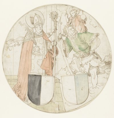 Szent Kristóf és Erasmus, mindegyikük címerrel alkotó: Hans Sebald Beham (possibly)