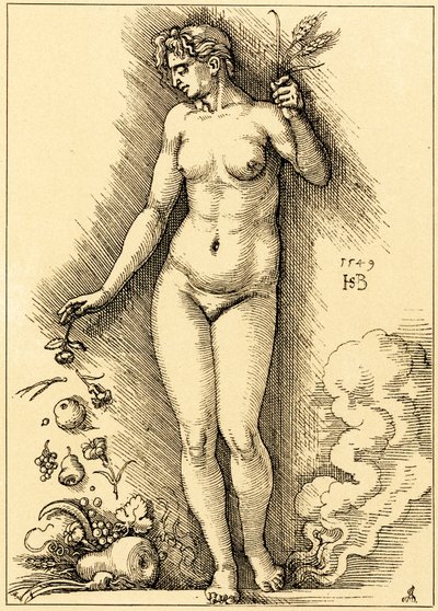 Ceres, szórja a gyümölcsöket alkotó: Hans Sebald Beham