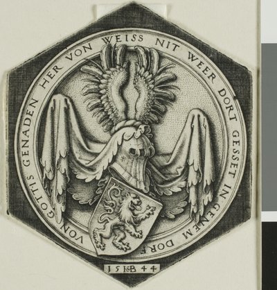 Címer egy féktelen oroszlánnal alkotó: Hans Sebald Beham