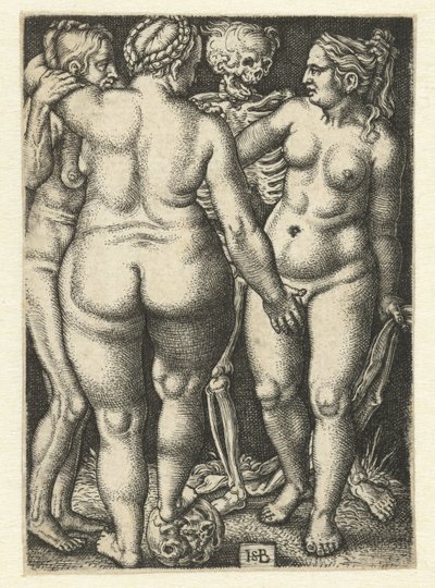 Halál és három álló meztelen nő alkotó: Hans Sebald Beham
