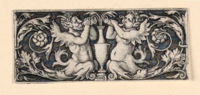 Frieze egy vázával, amelyet hím és nőstény tritonok szegélyeznek alkotó: Hans Sebald Beham