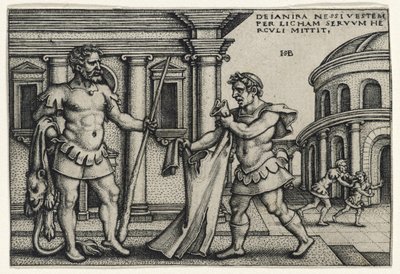 Lichas hozza Nessus ruháját Herkulesnek, 1540-es évek (metszet fektetett papírra) alkotó: Hans Sebald Beham