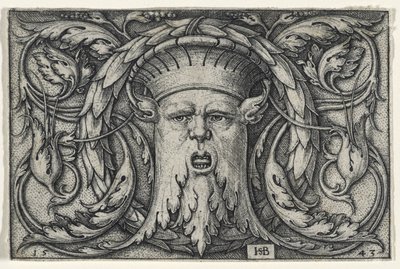 Mascaron, 1543 (metszet fektetett papírra) alkotó: Hans Sebald Beham