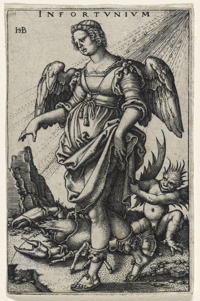 Szerencsétlenség (Das Ungluck) (metszet fektetett papírra) alkotó: Hans Sebald Beham