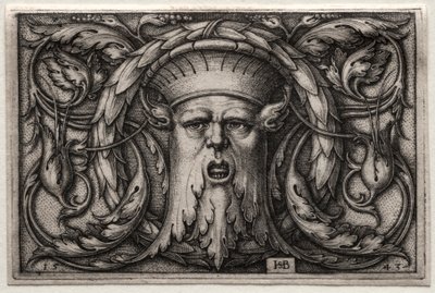 Szatírok fej és koszorú dísze, 1543. alkotó: Hans Sebald Beham